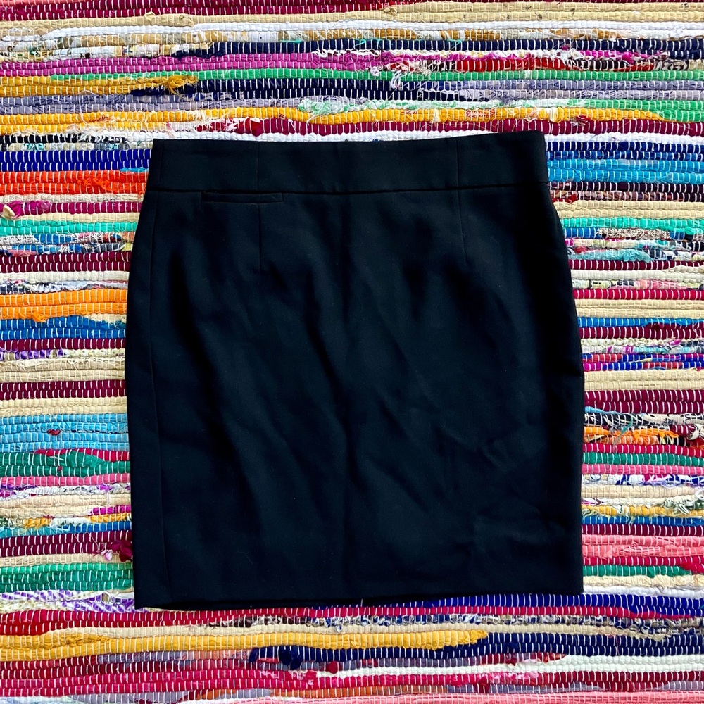 J. Crew ~ Black wool suiting mini skirt